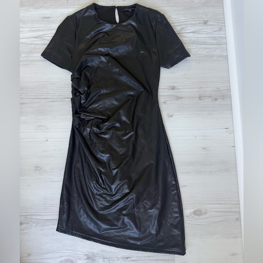 Size M Olivaceous pleather dress